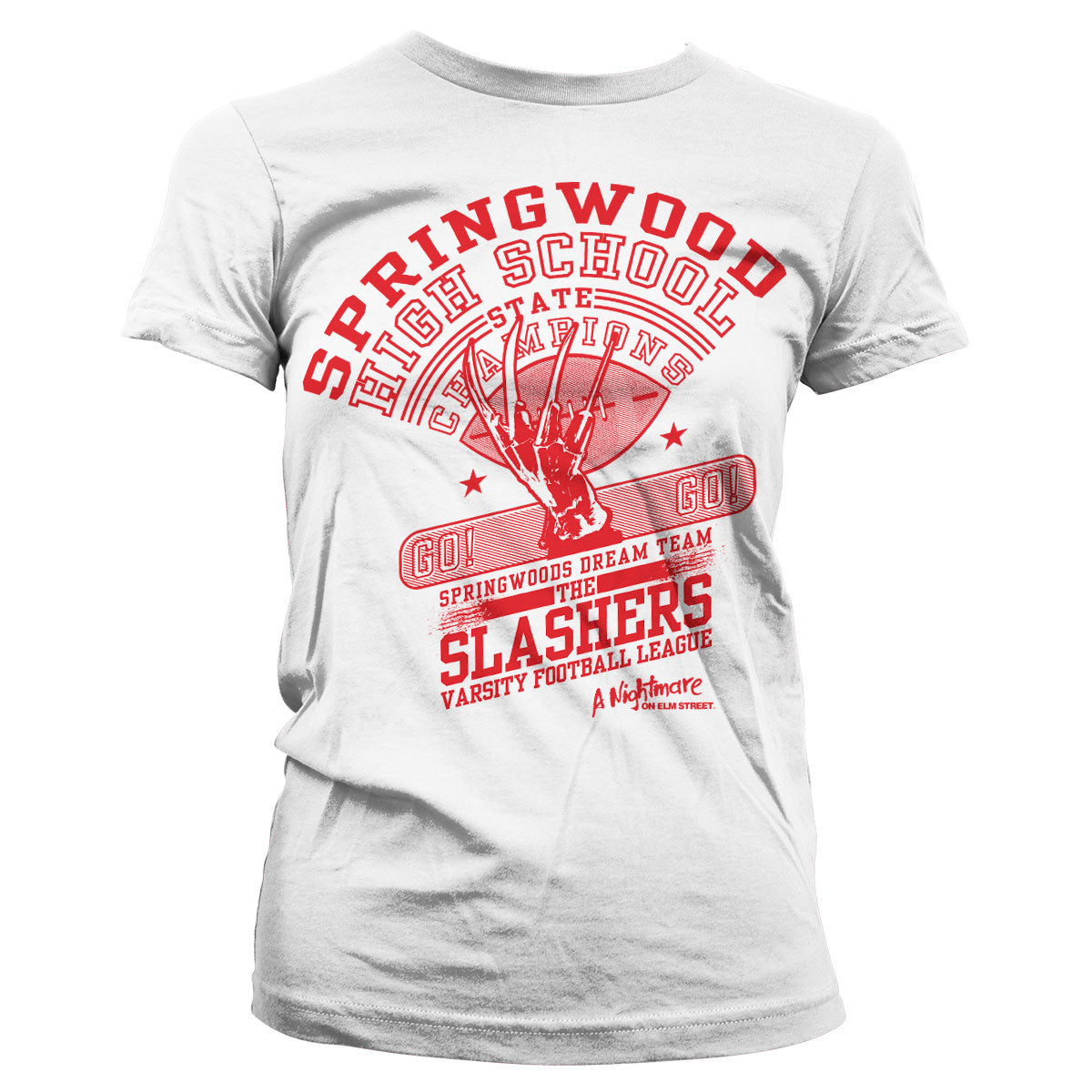 The Slasher Dream Team Girly Tee showcasing The Slasher Dream Team design