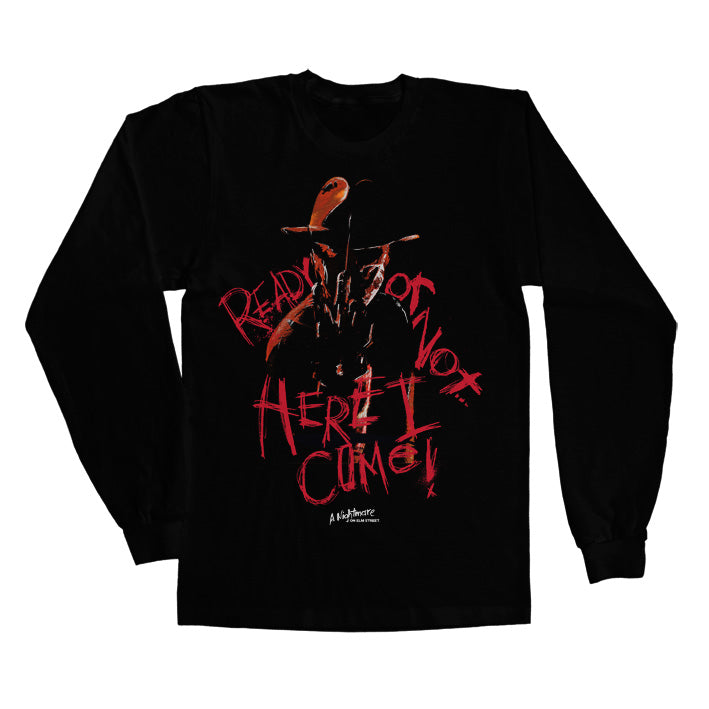 A Nightmare On Elm Street - Here I Come Long Sleeve Tee showcasing - Here I Come Long Sleeve Tee design