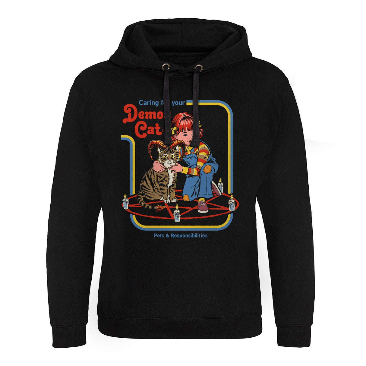 Caring For Your Demon Cat Epic Hoodie showcasing Caring For Your Demon Cat design