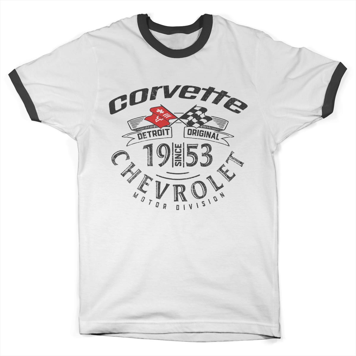 Corvette Detroit Original Ringer Tee showcasing Corvette Detroit Original Ringer Tee design