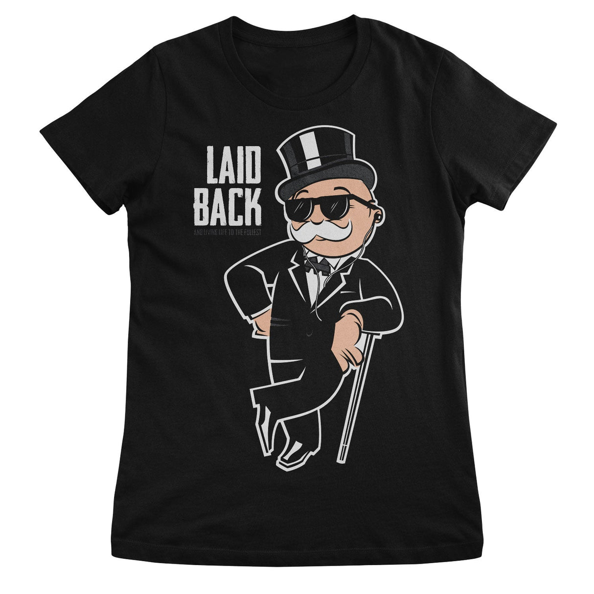 Mr Monopoly - Laid Back Girly Tee showcasing Mr Monopoly - Laid Back design