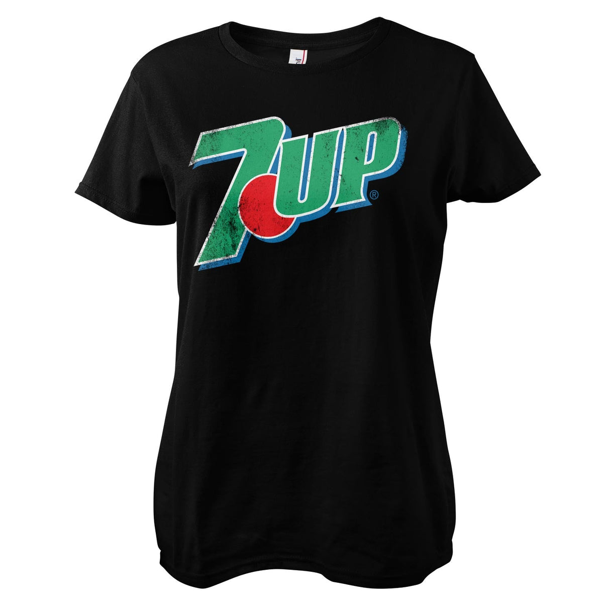 7-UP 80s Washed Logo Girly Tee showcasing 7-UP 80s Washed Logo design