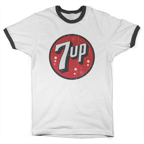 Vintage 7-UP Logo Ringer Tee showcasing Vintage 7-UP Logo Ringer Tee design