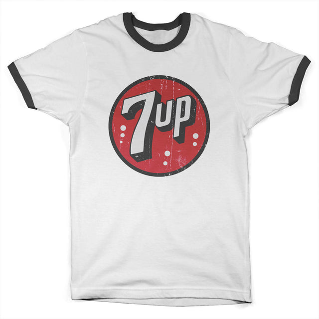 Vintage 7-UP Logo Ringer Tee showcasing Vintage 7-UP Logo Ringer Tee design