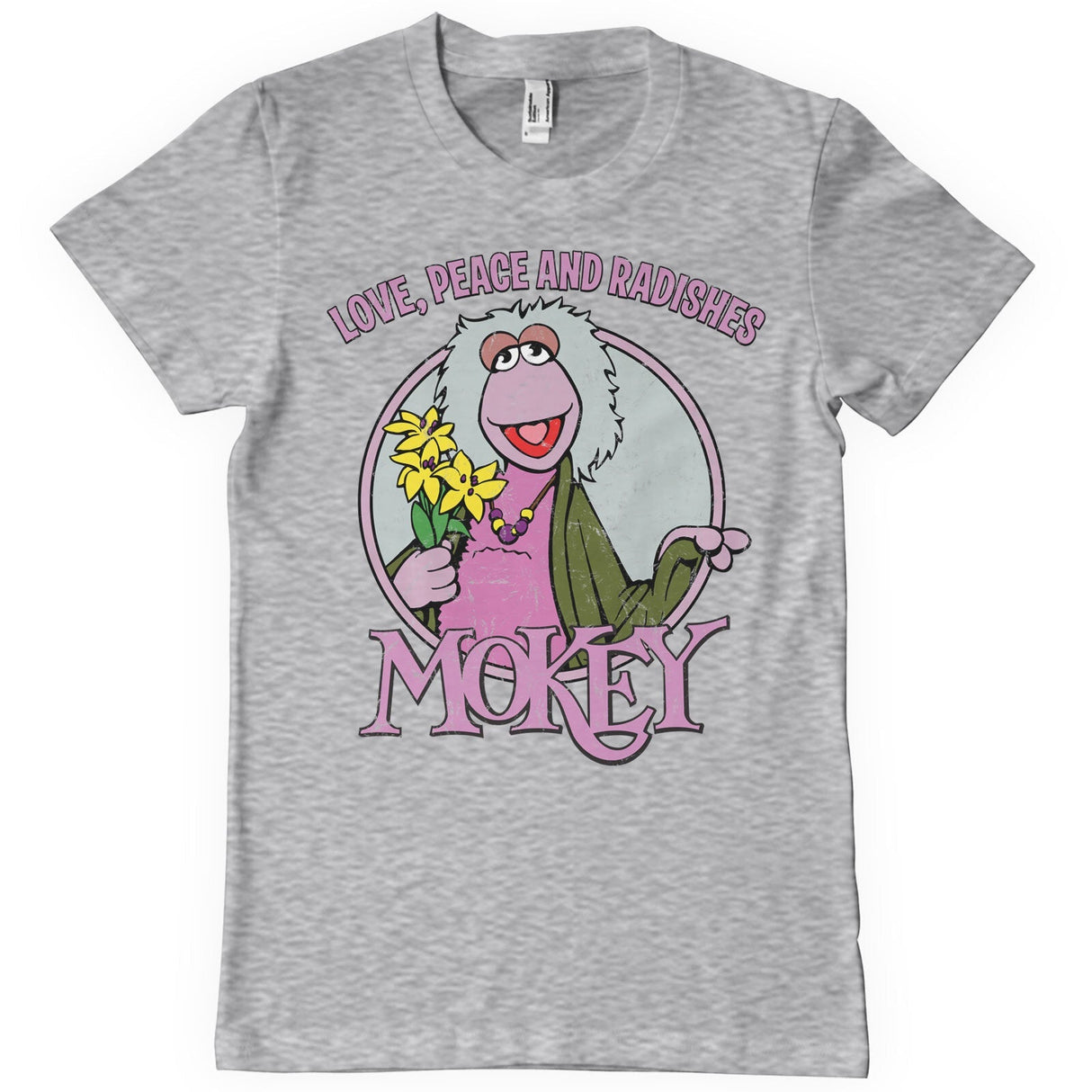 Fraggle Rock - Mokey - Love Peace and Radishes Mens T-Shirt