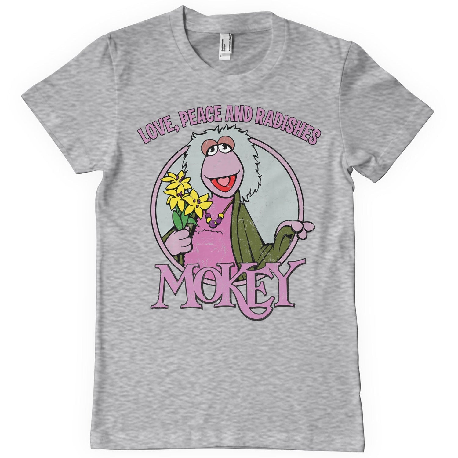 Fraggle Rock - Mokey - Love Peace and Radishes Mens T-Shirt