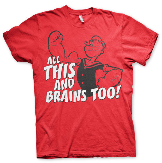 Popeye - All This And Brains Too Mens T-Shirt