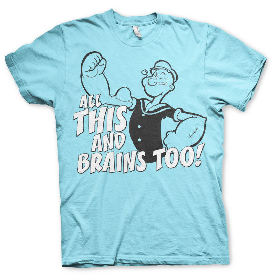Popeye - All This And Brains Too Mens T-Shirt