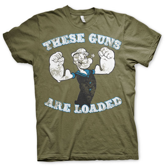 Popeye - These Guns Are Loaded Mens T-Shirt