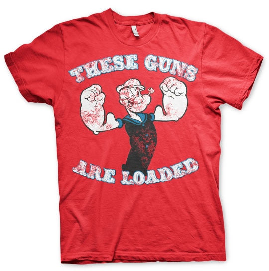 Popeye - These Guns Are Loaded Mens T-Shirt