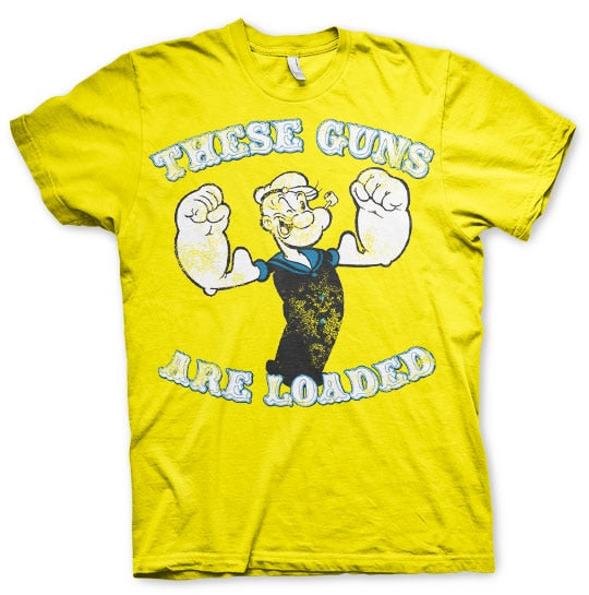 Popeye - These Guns Are Loaded Mens T-Shirt