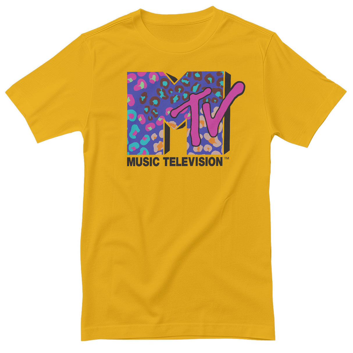 MTV - Colorful Leopard Pattern Logo Mens T-Shirt