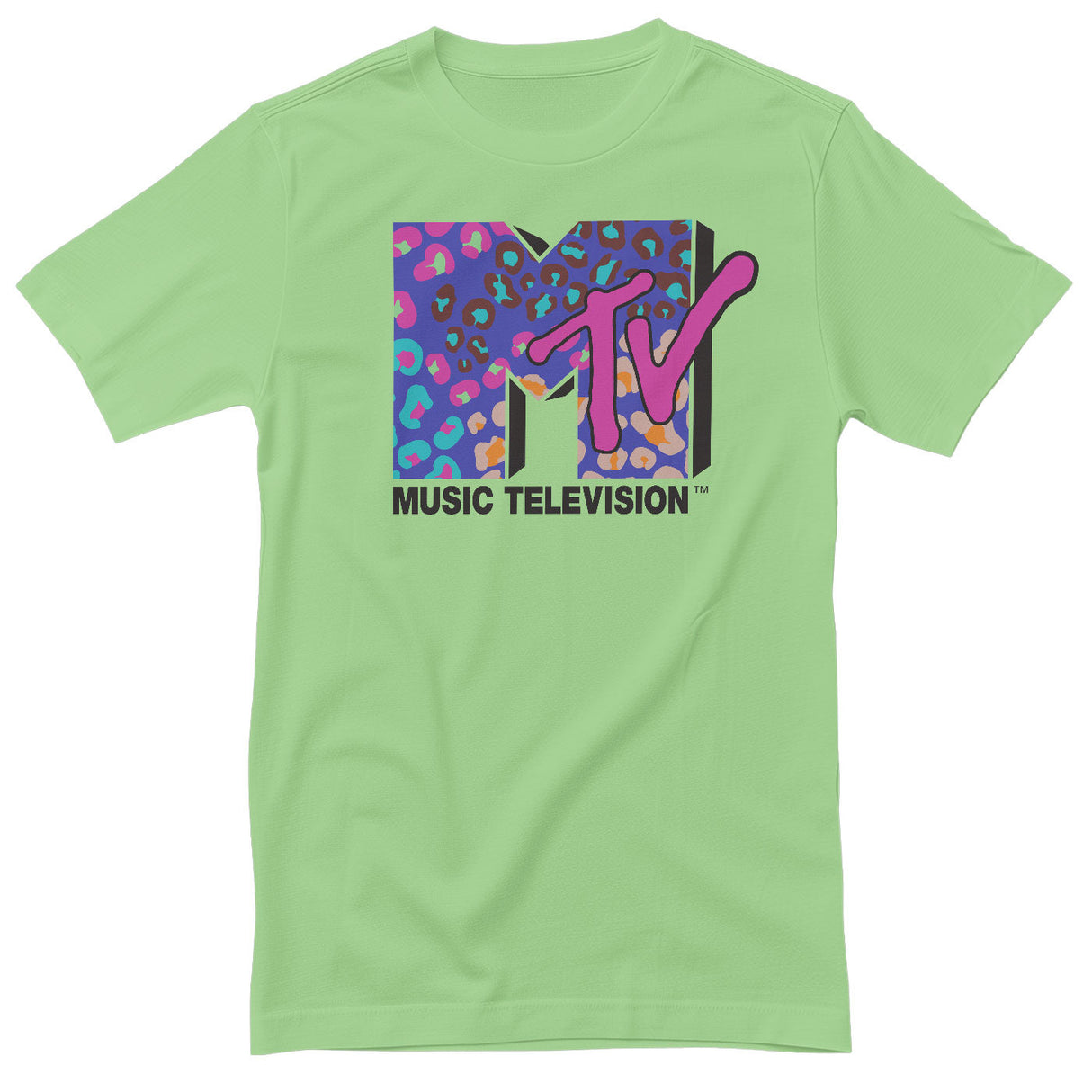 MTV - Colorful Leopard Pattern Logo Mens T-Shirt
