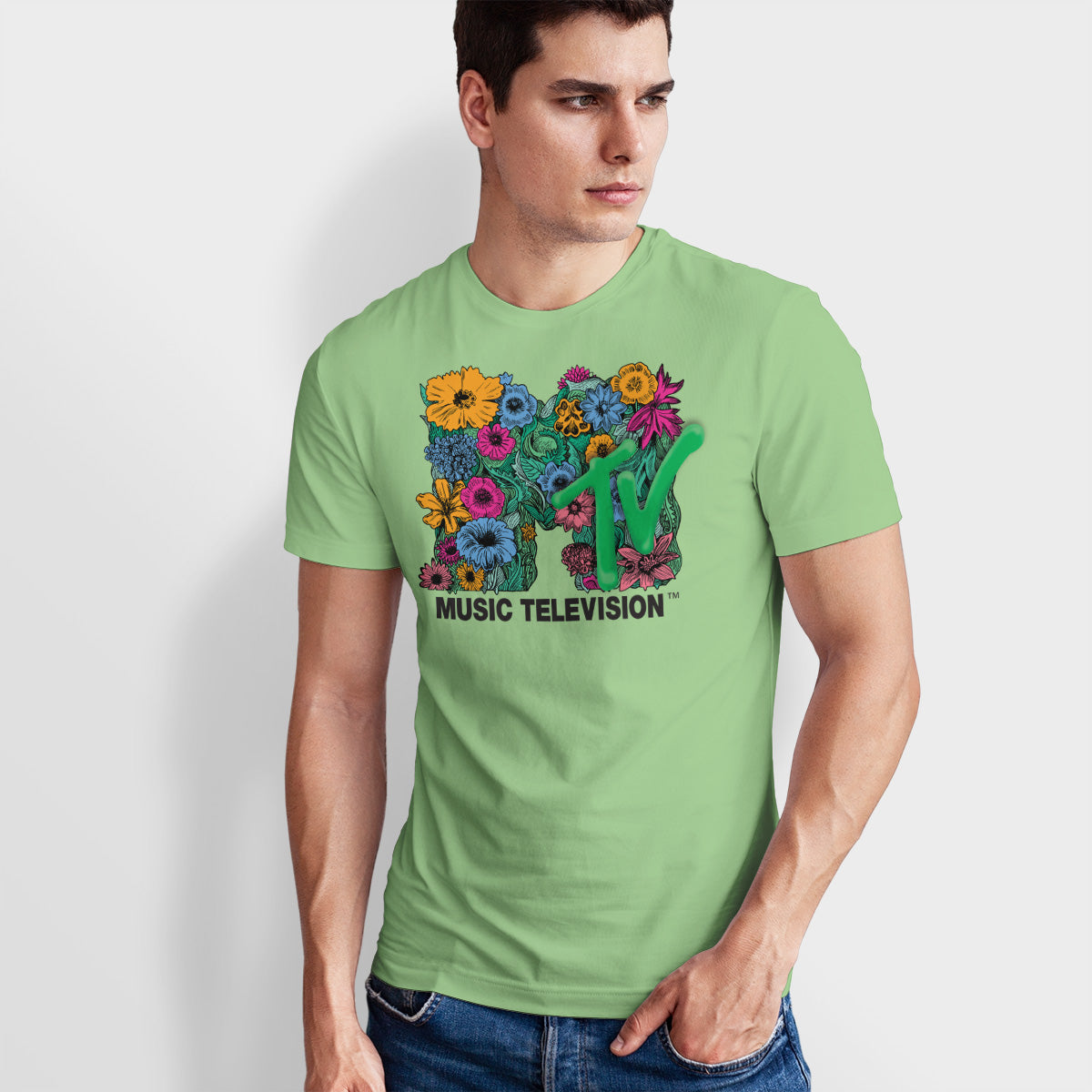 MTV - Flower Bouquet Logo Mens T-Shirt