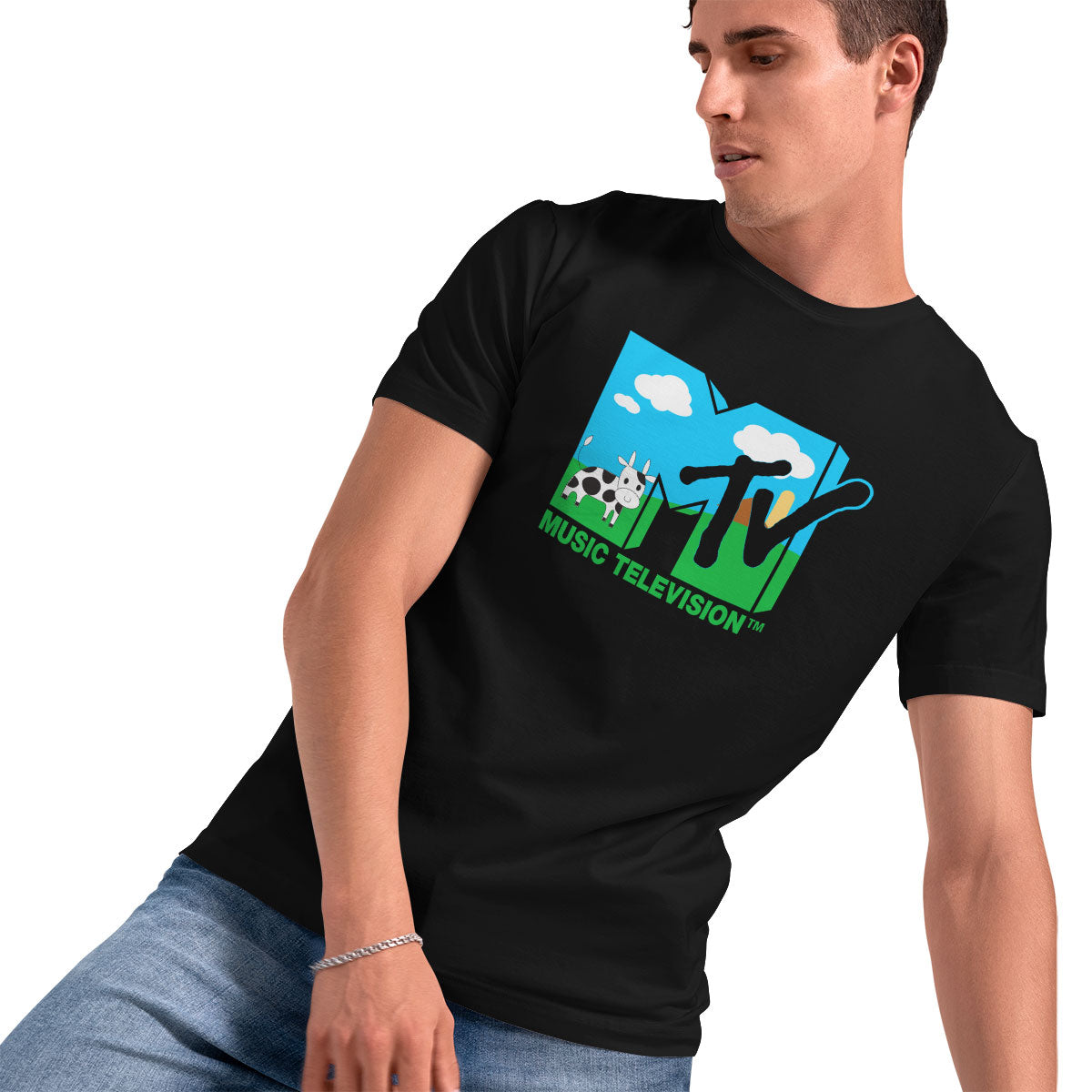 MTV - Country Cow Logo Mens T-Shirt