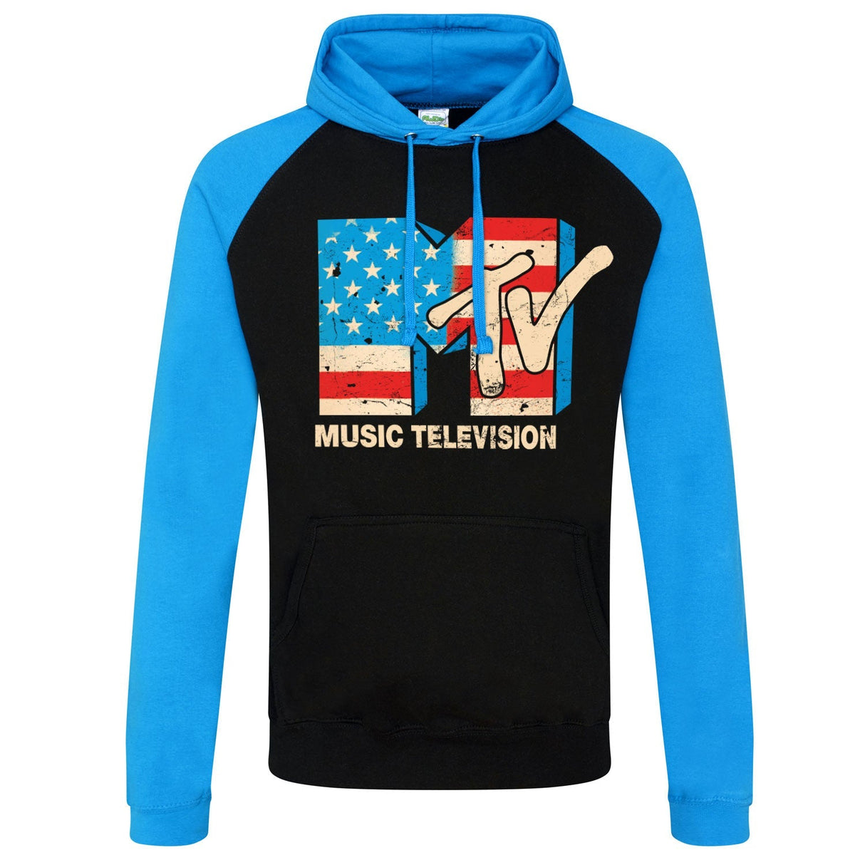 MTV - Distressed USA-Flag Baseball Hoodie