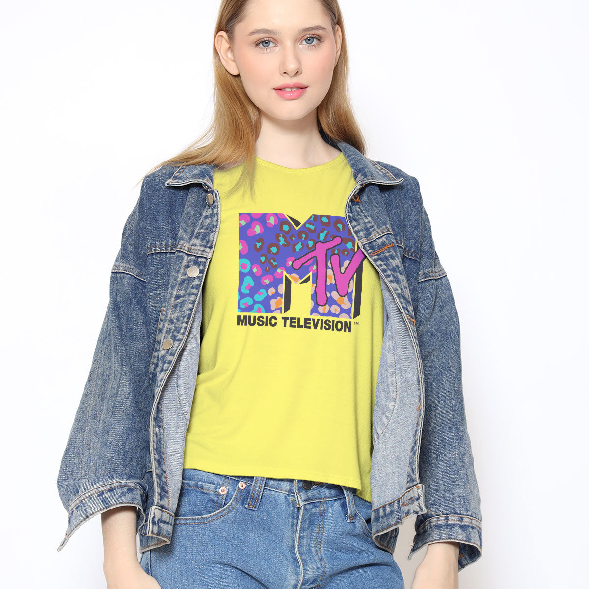 MTV - Colorful Leopard Pattern Logo Women T-Shirt