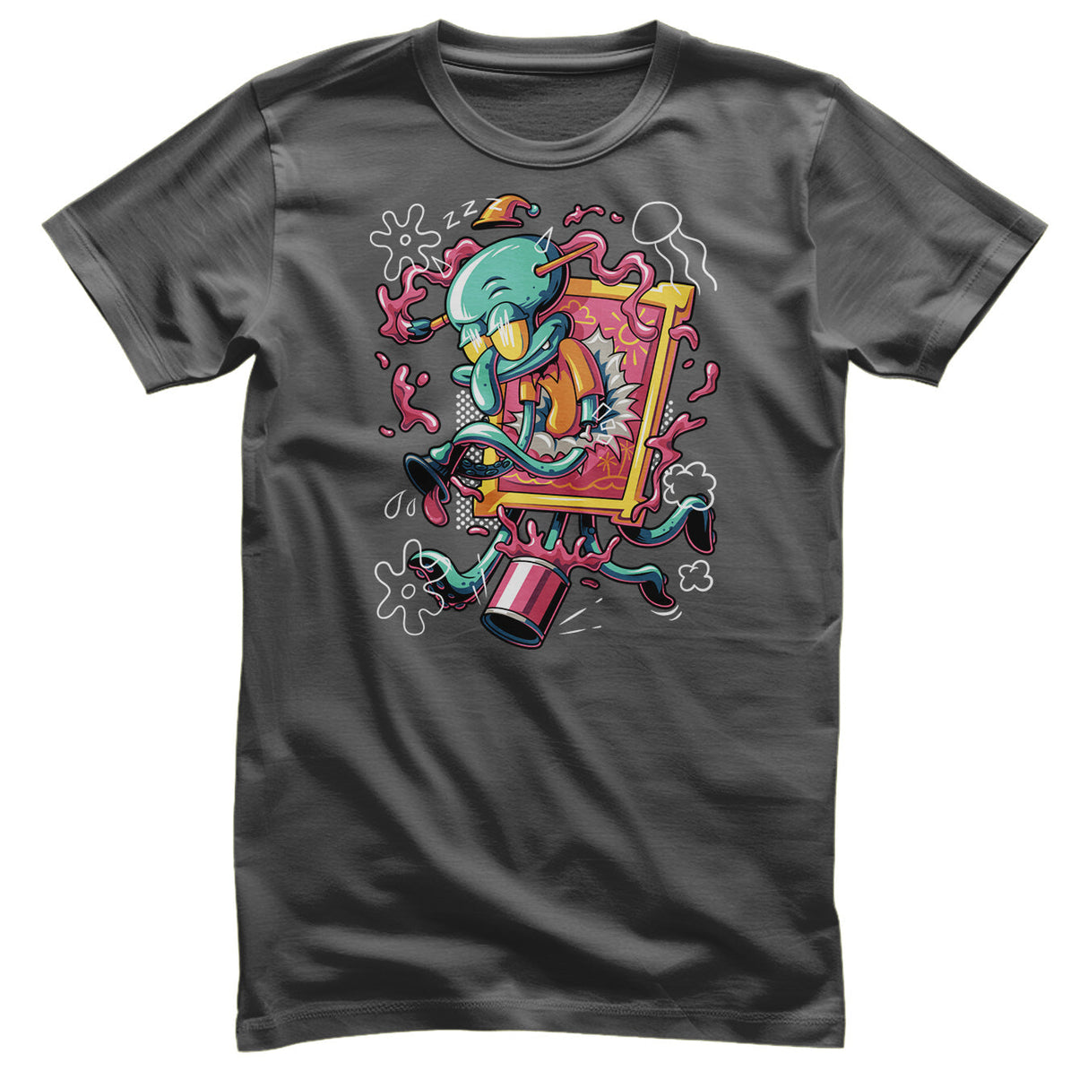 SpongeBob SquarePants - Squidward Art Crash Mens T-Shirt