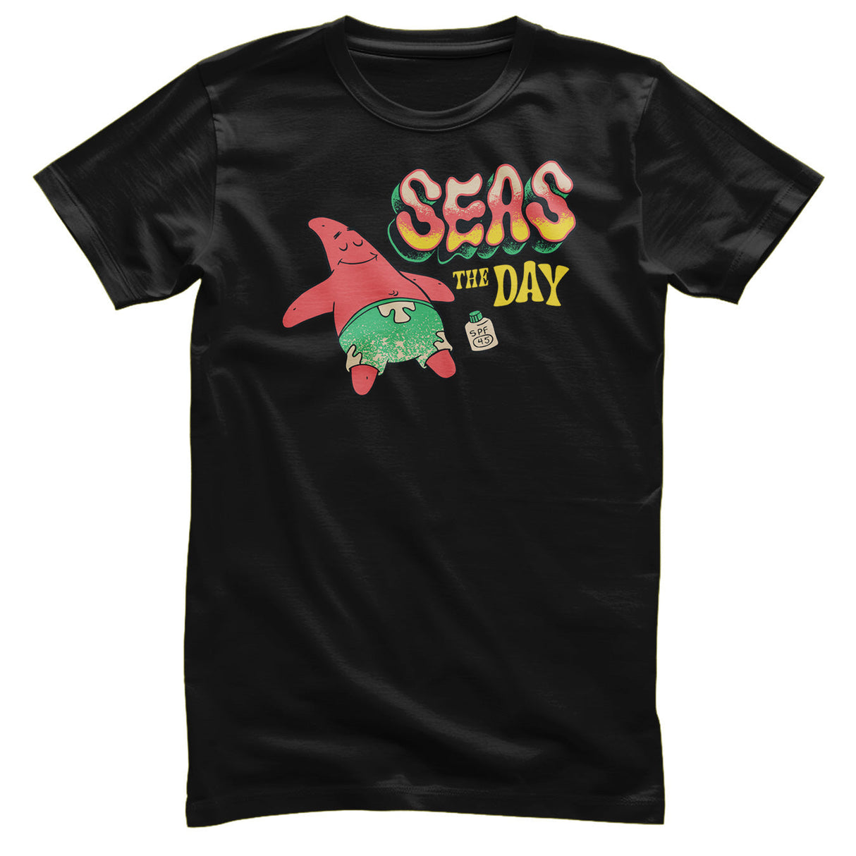 SpongeBob SquarePants - Patrick Seas The Day Mens T-Shirt