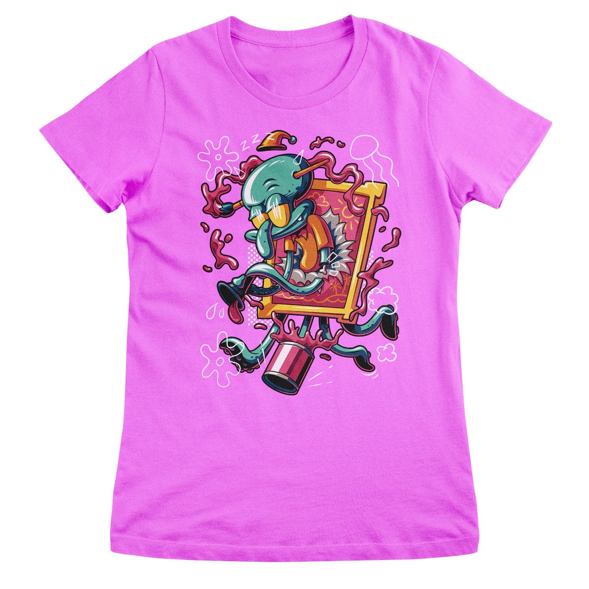SpongeBob SquarePants - Squidward Art Crash Women T-Shirt