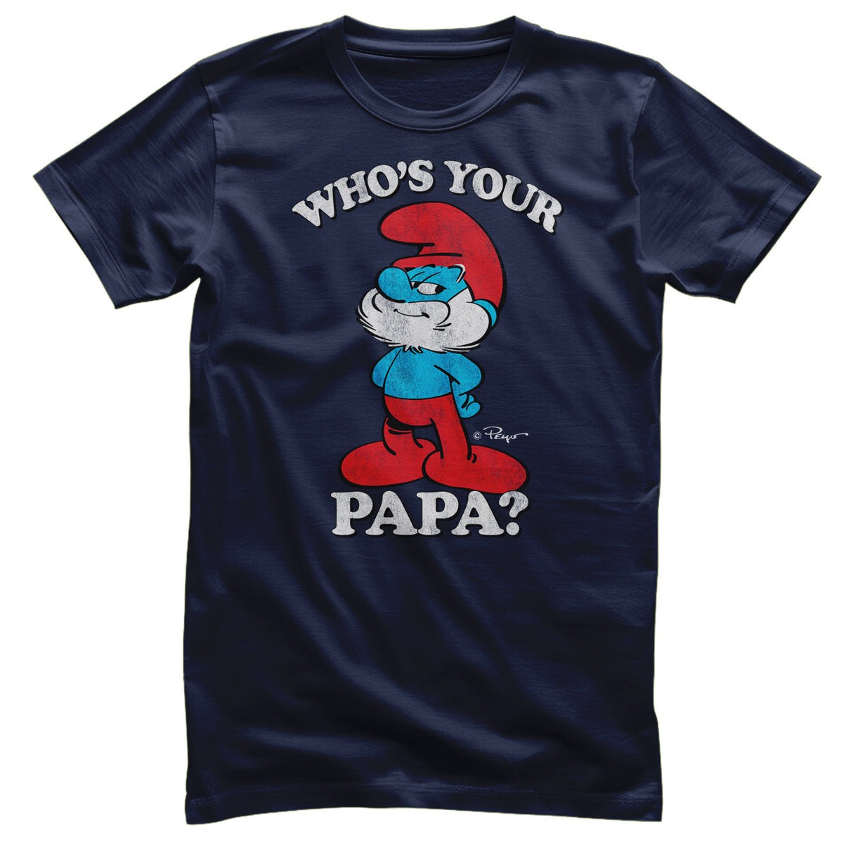 Smurfs - Who's Your Papa Mens T-Shirt