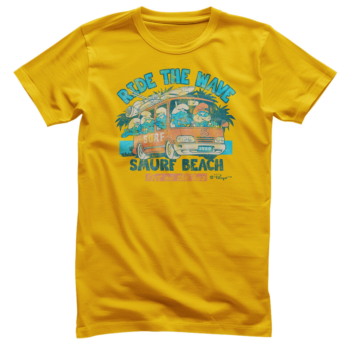 Smurfs - Ride The Wave - Smurf Beach Mens T-Shirt