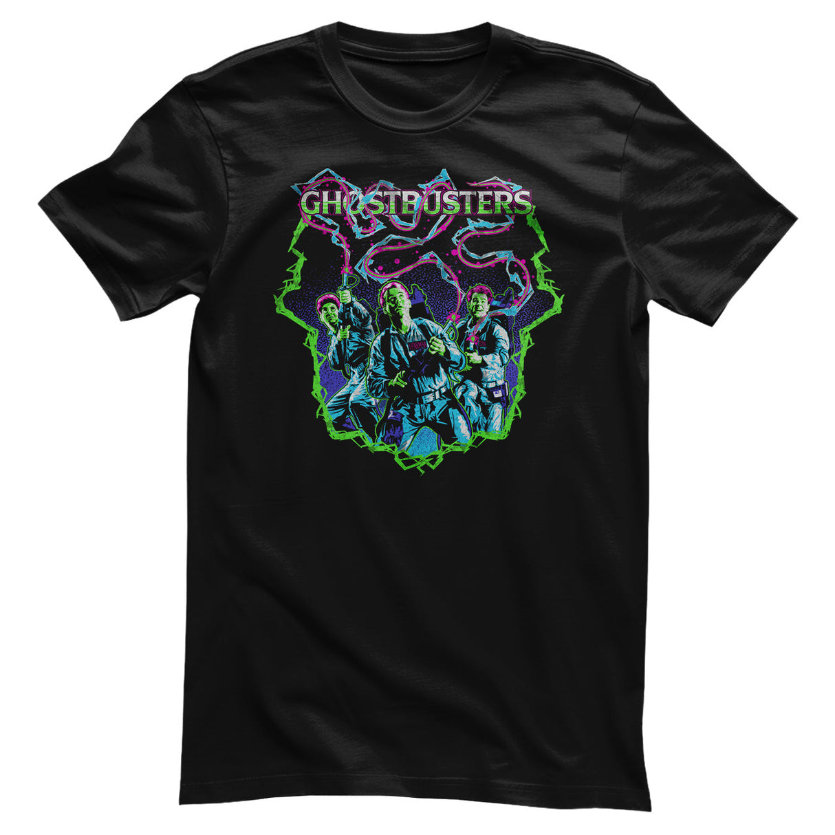 Ghostbusters - Neon Lightning Squad Mens T-Shirt