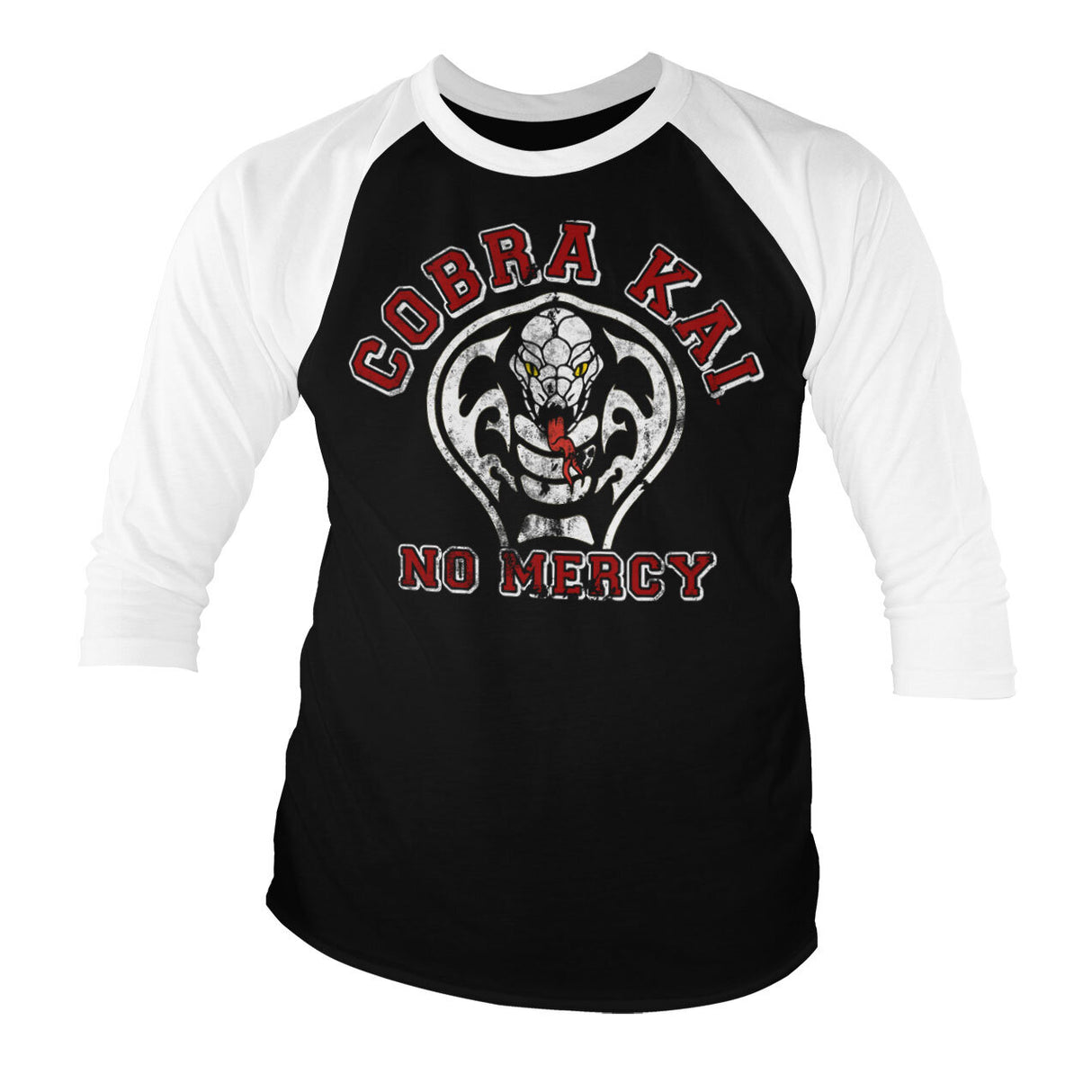 Cobra Kai - No Mercy Baseball 3/4 Sleeve T-Shirt