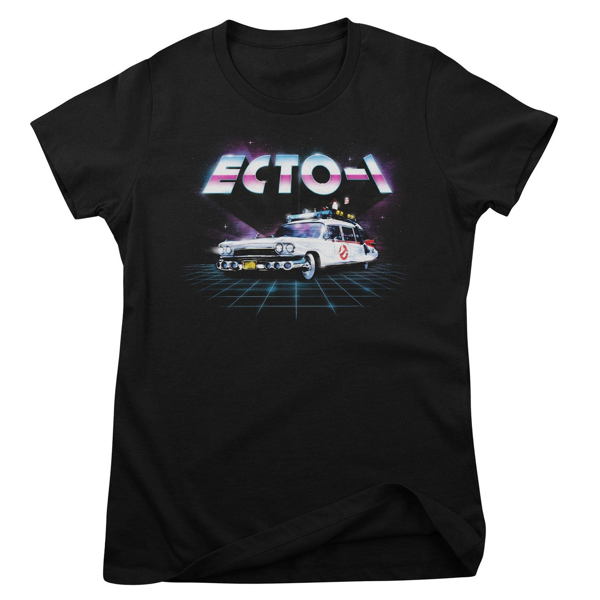 Ghostbusters - ECTO-1 80's Neon Grid Women T-Shirt