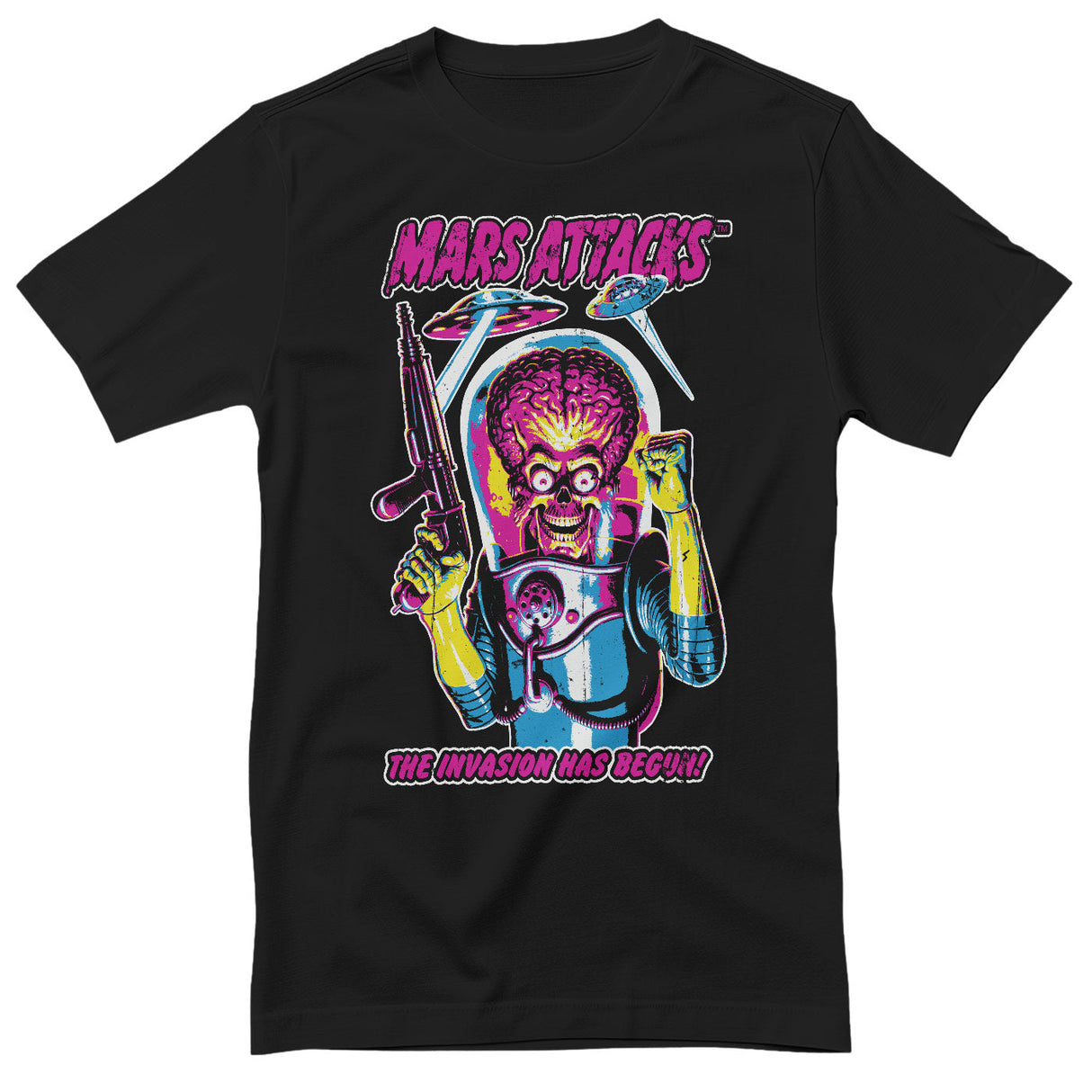 Mars Attacks - The Invasion Has Begun T-Shirt showcasing - The Invasion Has Begun design