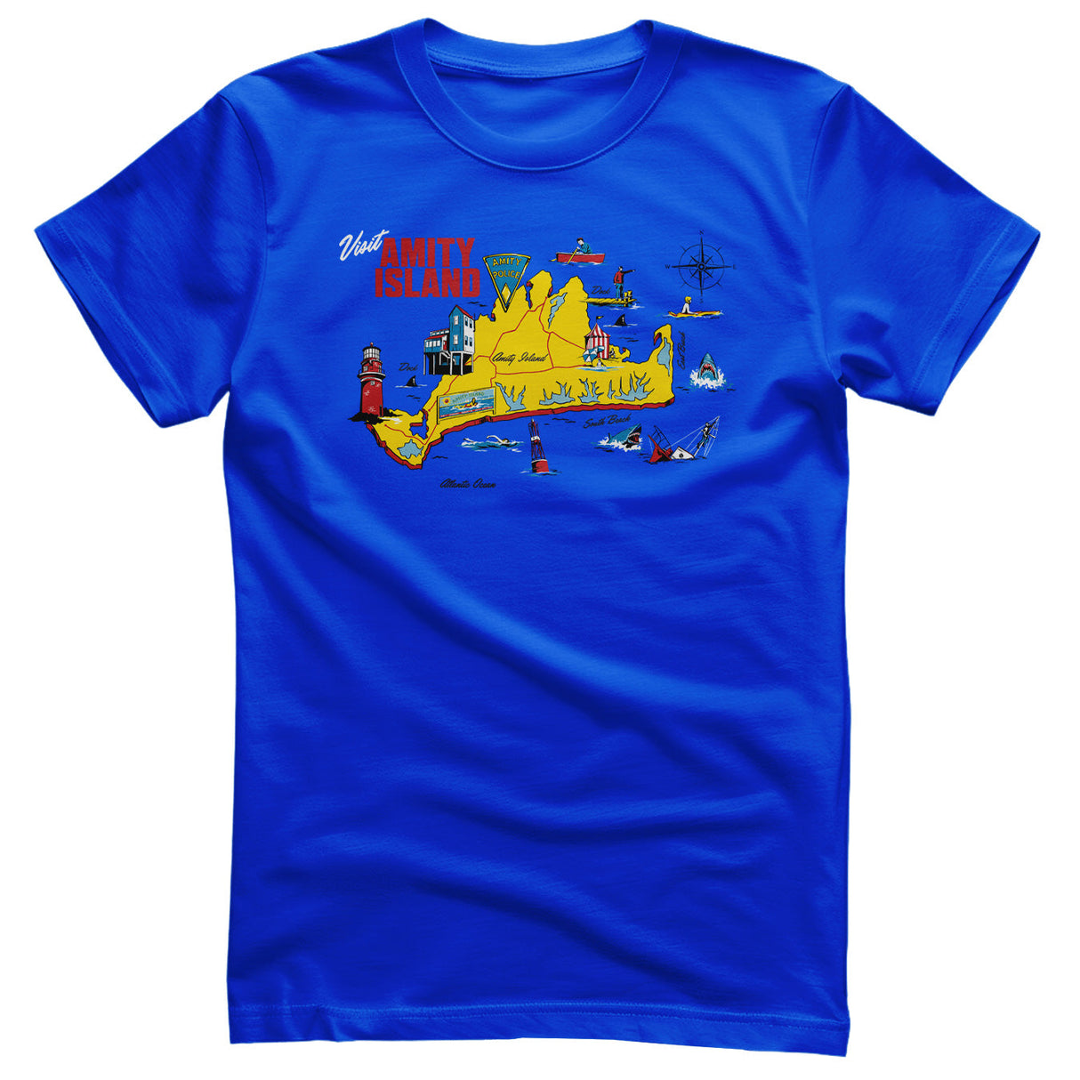 JAWS - Amity Island Map Mens T-Shirt
