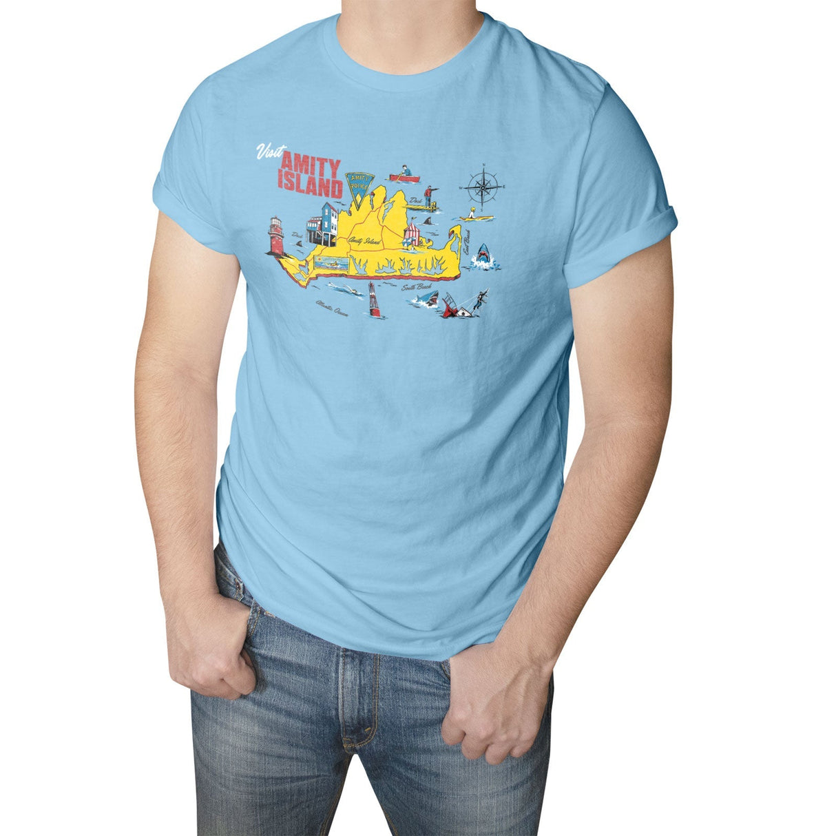 JAWS - Amity Island Map Mens T-Shirt
