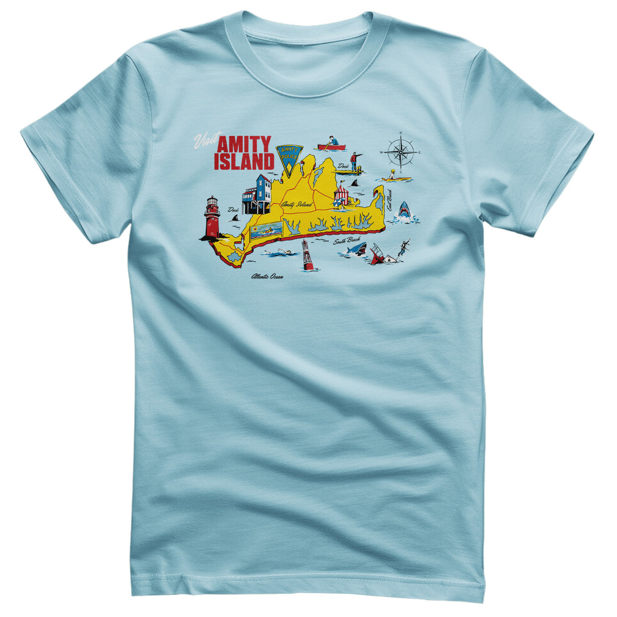 JAWS - Amity Island Map Mens T-Shirt