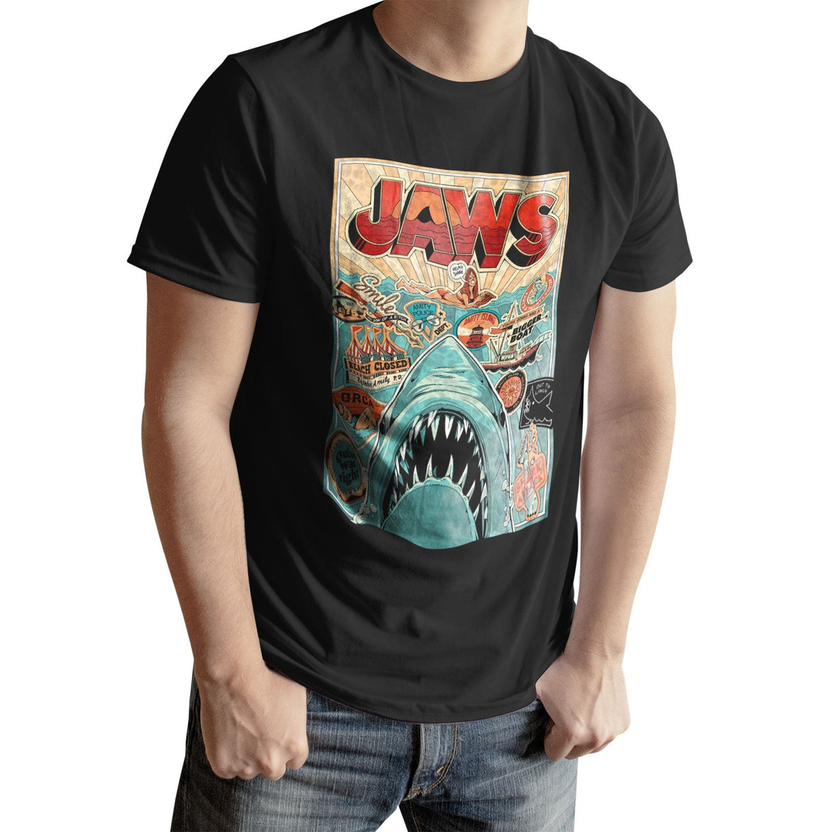 JAWS - Water Poster Mens T-Shirt