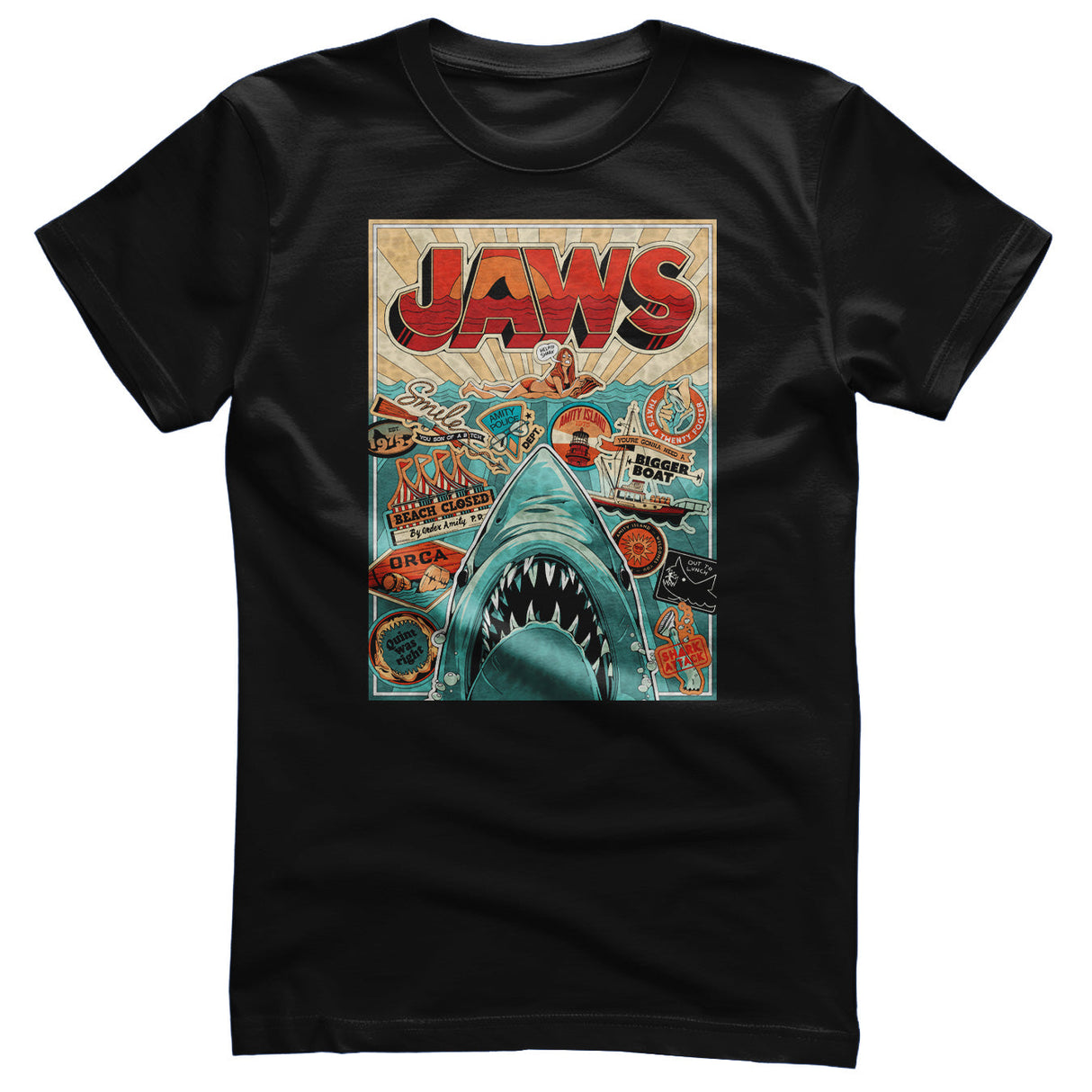 JAWS - Water Poster Mens T-Shirt