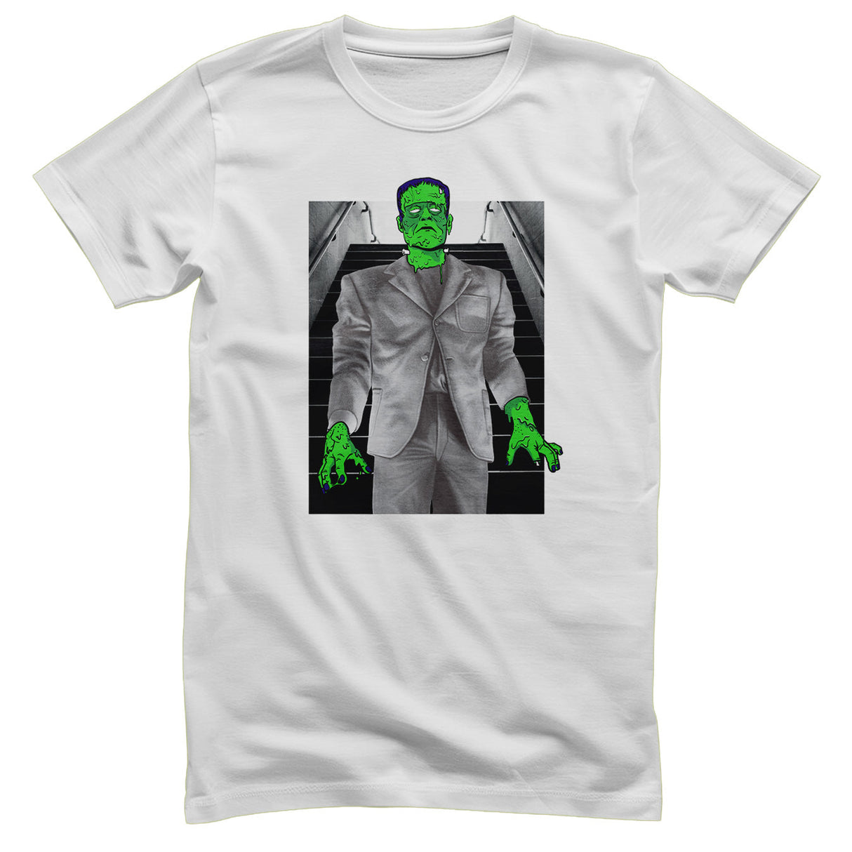 Universal Monsters - Frankenstein Street Mashup Mens T-Shirt