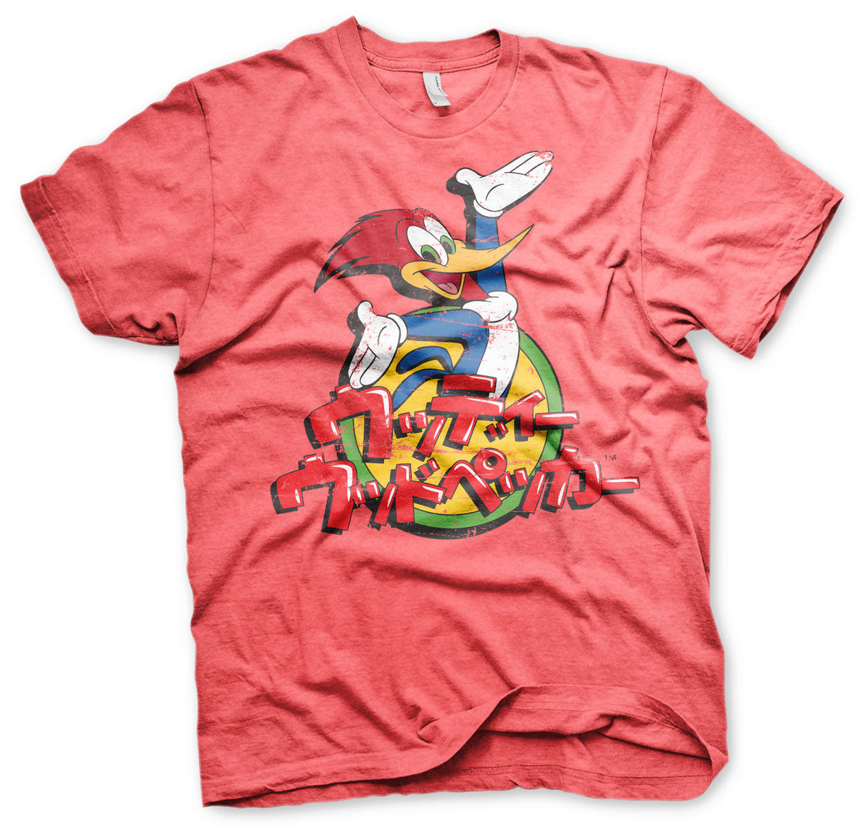 Woody Woodpecker - Washed Japanese Logo Mens T-Shirt
