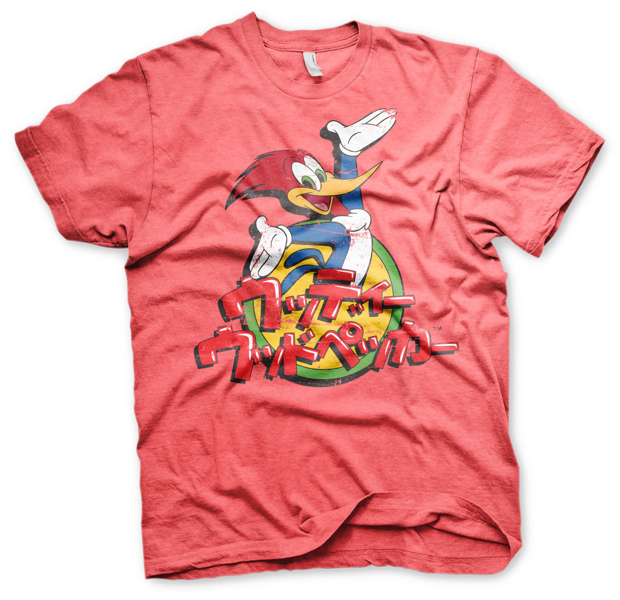 Woody Woodpecker - Washed Japanese Logo Mens T-Shirt