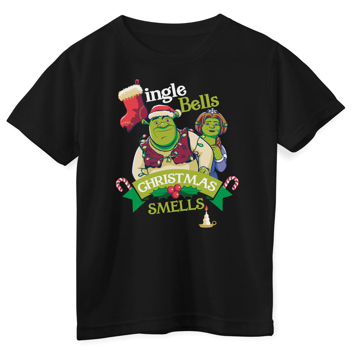Shrek - Jingle Bells Christmas Smells Kids T-Shirt