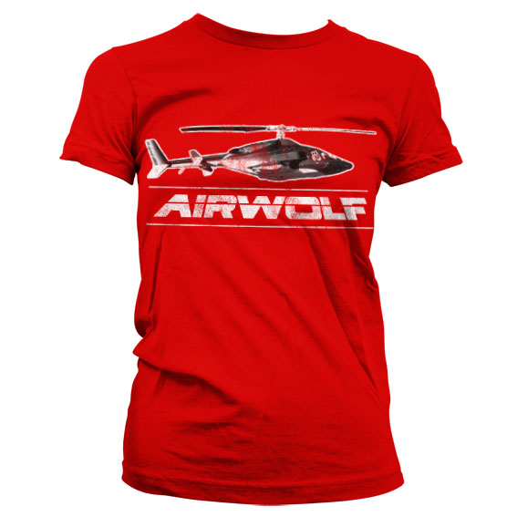 Airwolf Chopper Distressed Girly T-Shirt showcasing Chopper Distressed Girly design