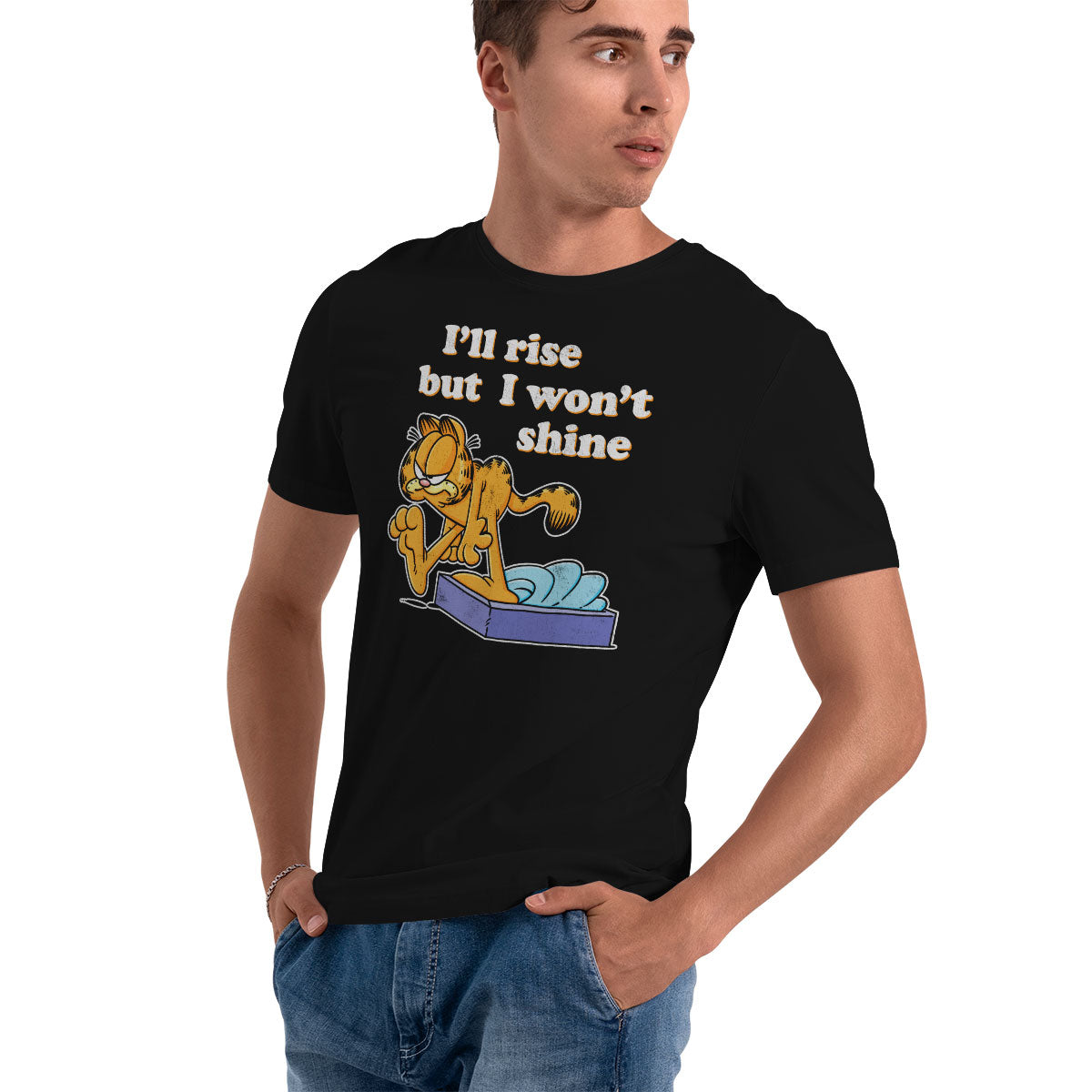 Garfield - I'll Rise But I Won't Shine Mens T-Shirt