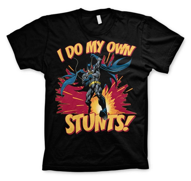 Batman - I Do My Own Stunts T-Shirt showcasing - I Do My Own Stunts design