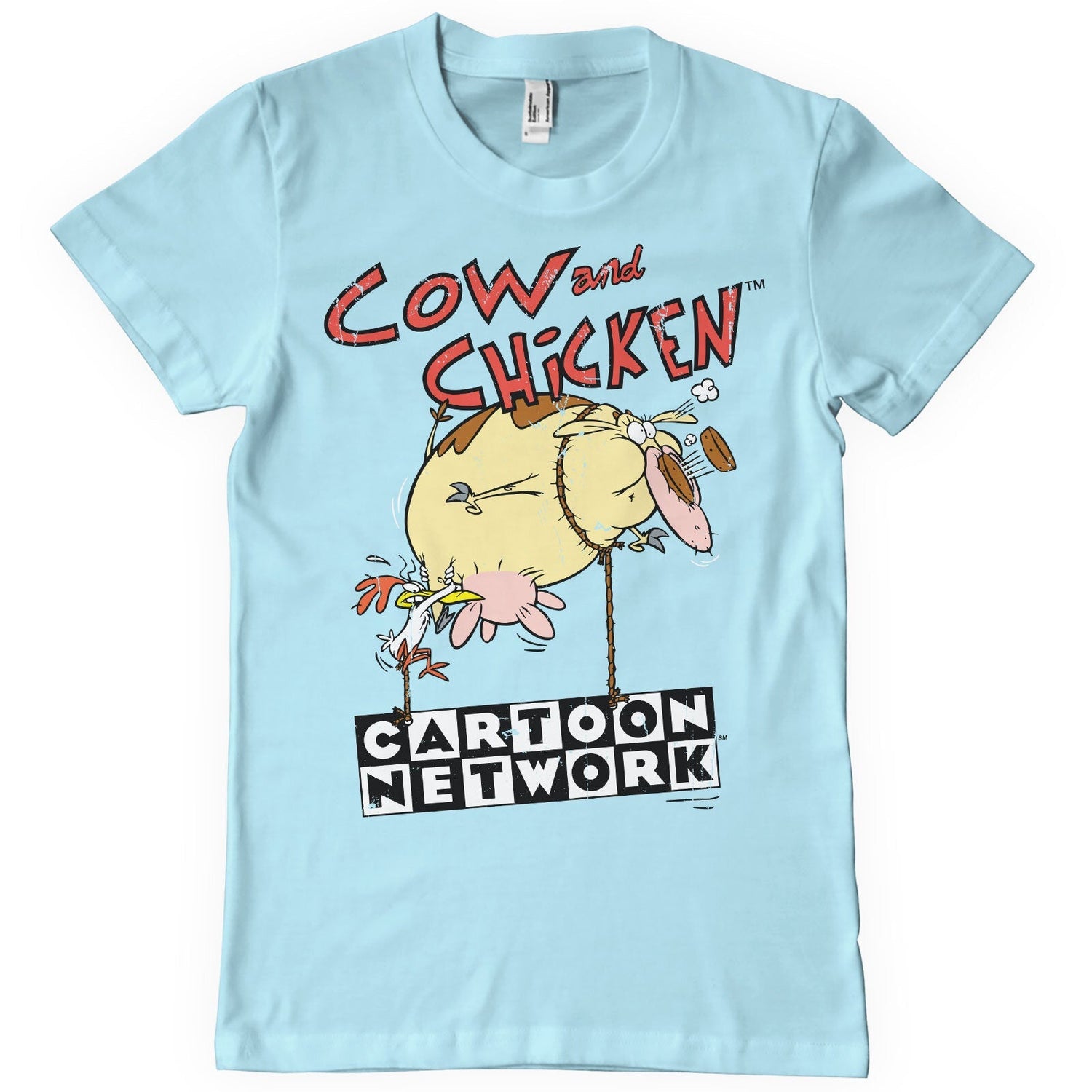 Cow and Chicken - Balloon Mens T-Shirt