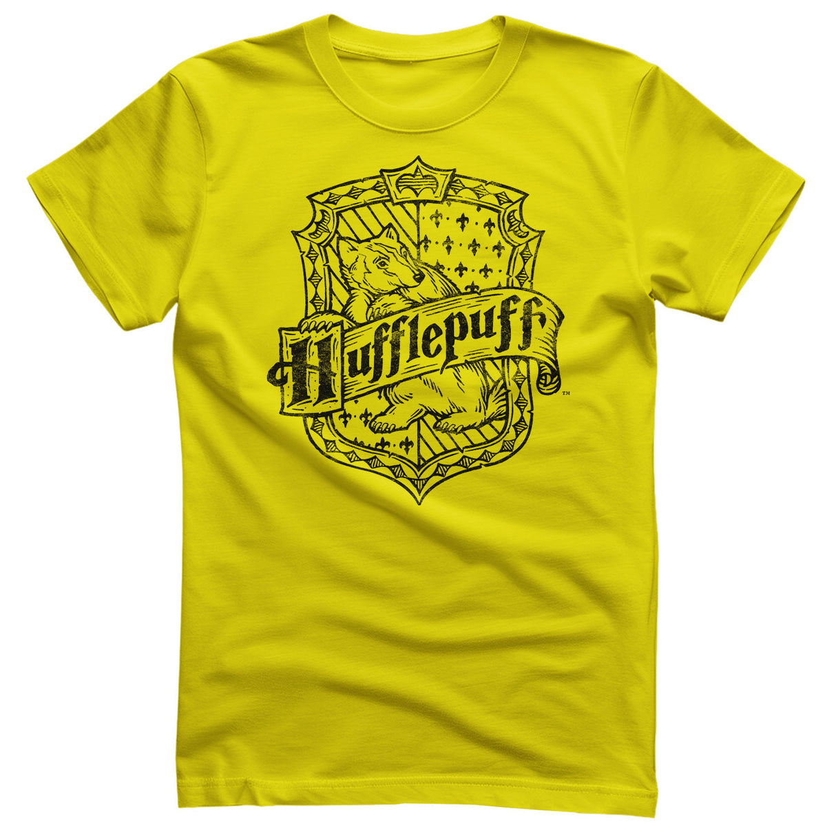 Harry Potter - Hufflepuff Washed Crest Mens T-Shirt
