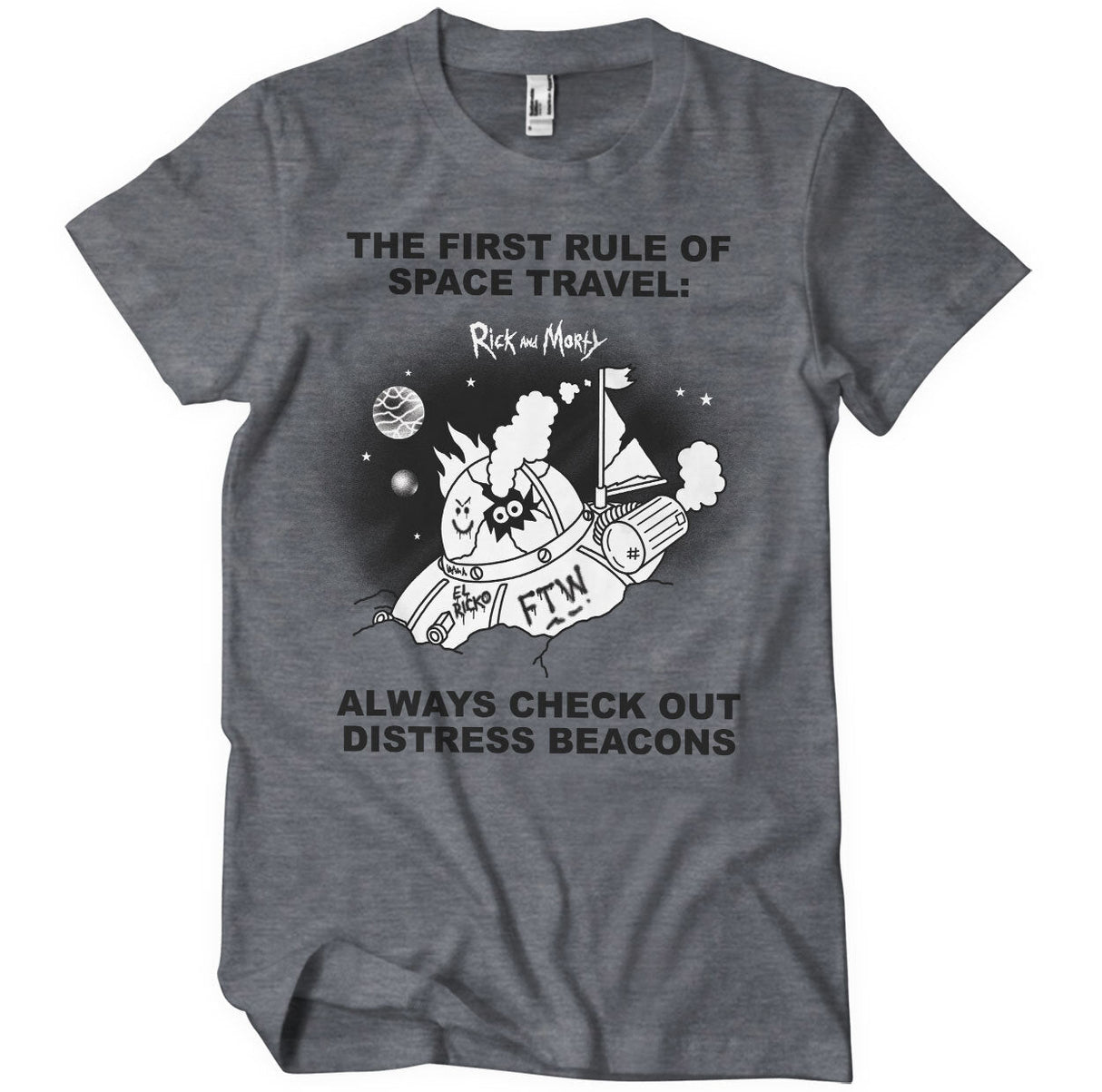 Rick and Morty - Distressed Beacons Mens T-Shirt