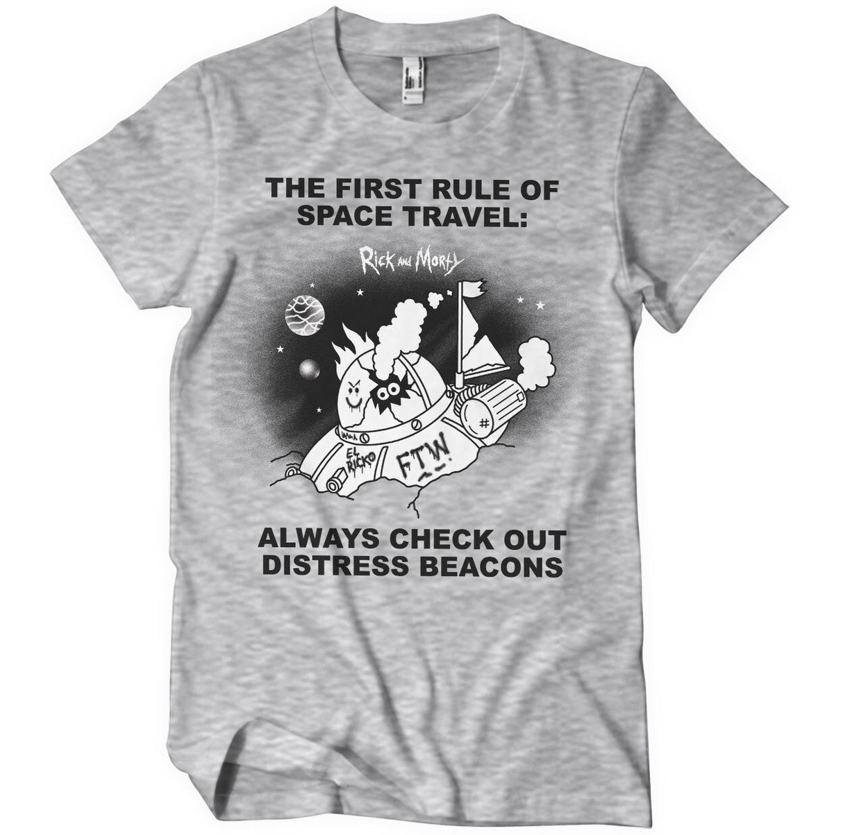 Rick and Morty - Distressed Beacons Mens T-Shirt