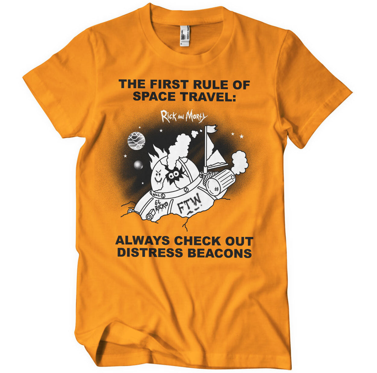 Rick and Morty - Distressed Beacons Mens T-Shirt