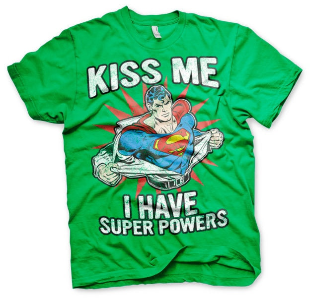 Superman - Kiss Me - I Have Super Powers Mens T-Shirt