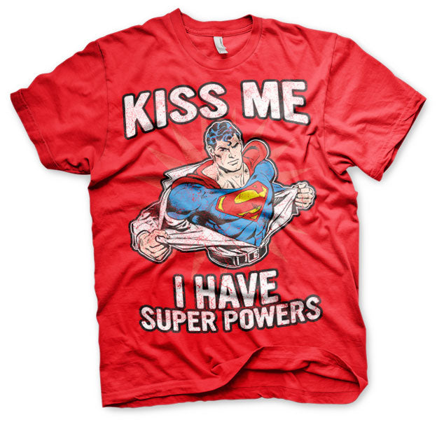 Superman - Kiss Me - I Have Super Powers Mens T-Shirt
