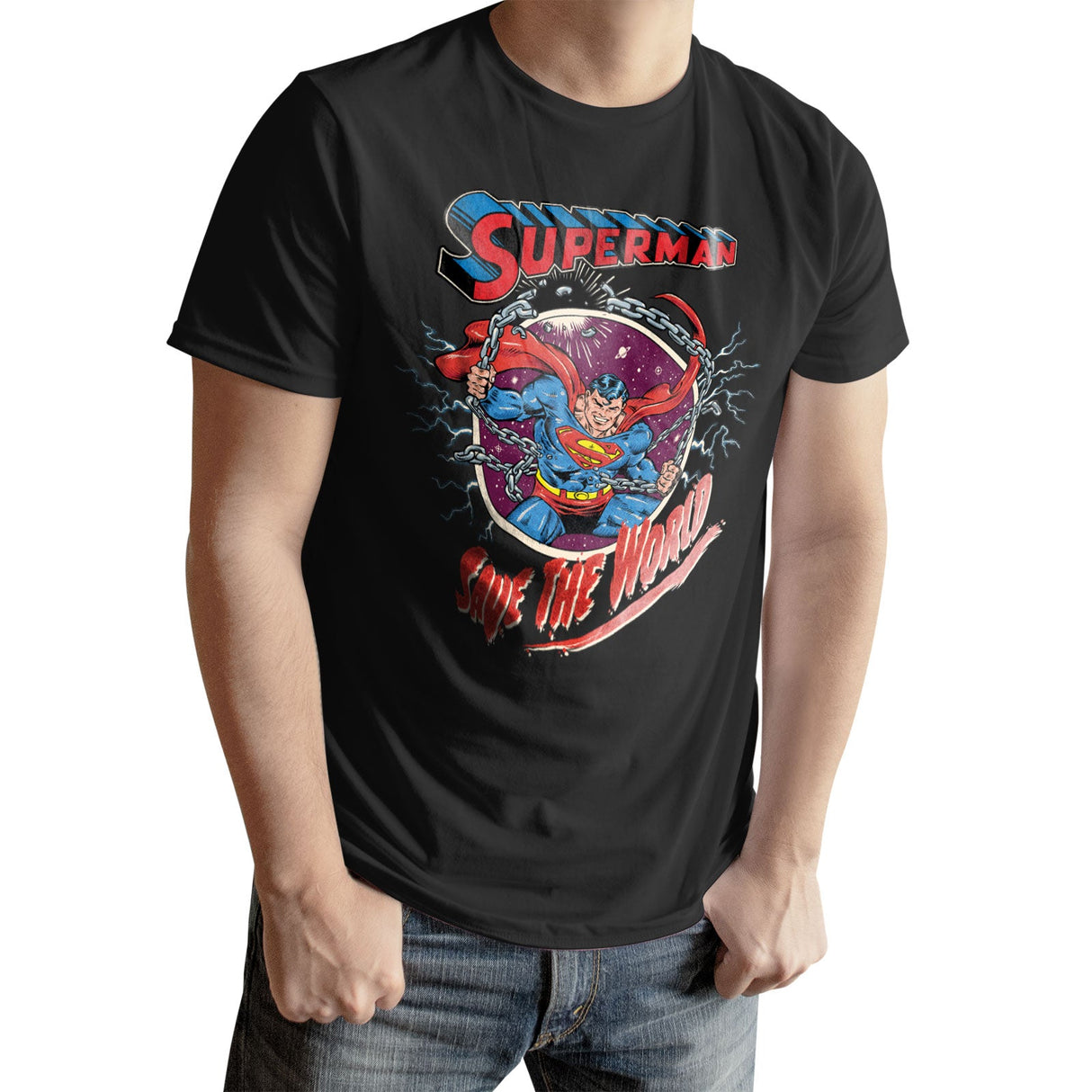 Superman - Save The World Mens T-Shirt